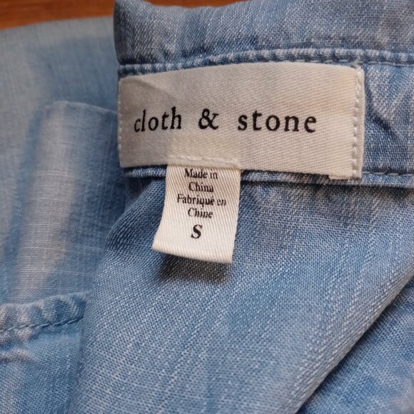 CLOTH & STONE Long Sleeve Point Collar Chambray tencel Shirt (S) - Picture 13 of 16